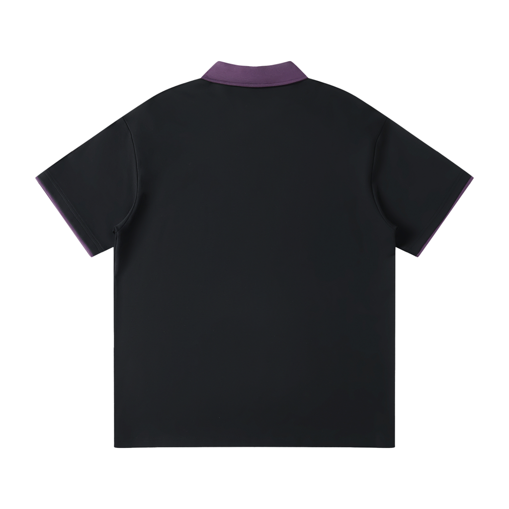 Contrast Collar Raglan Polo Shirt