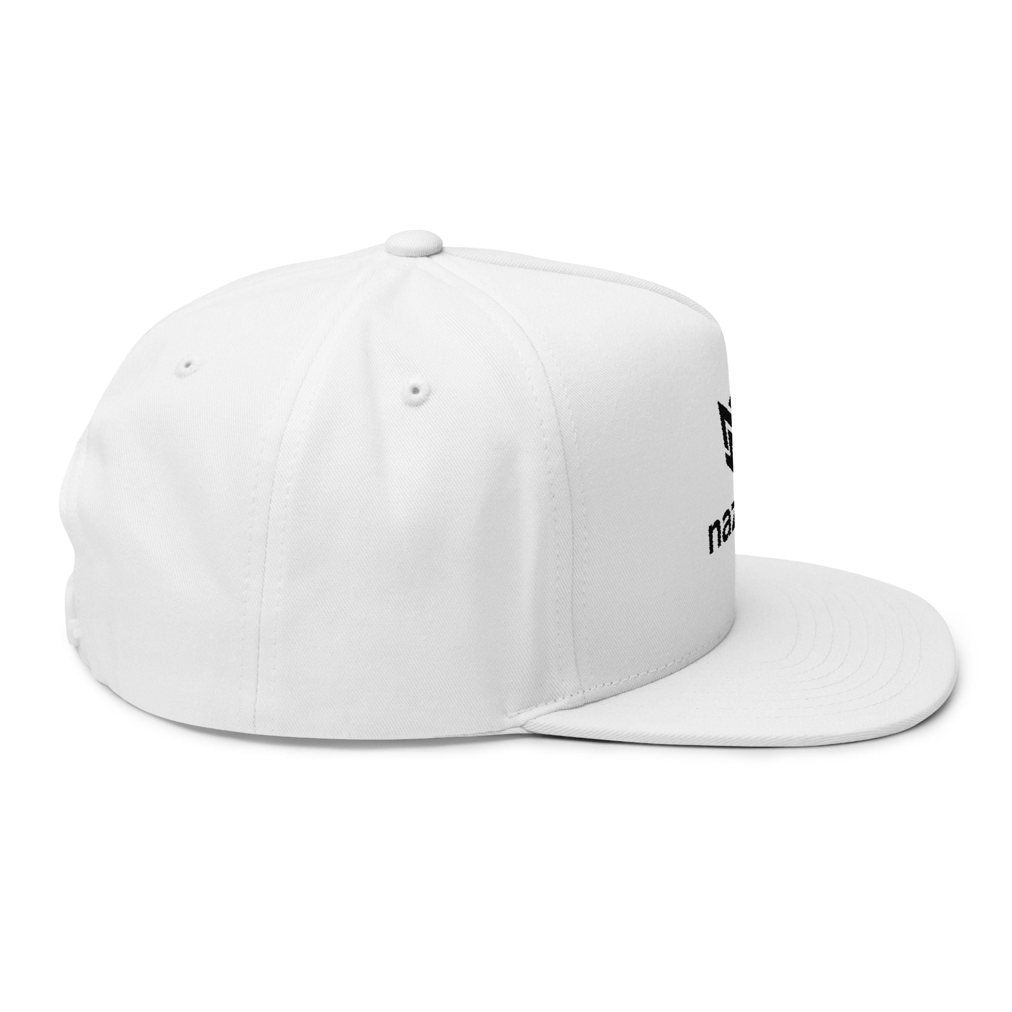 Embroidered Flat Bill Cap — Nazora Logo Snapback