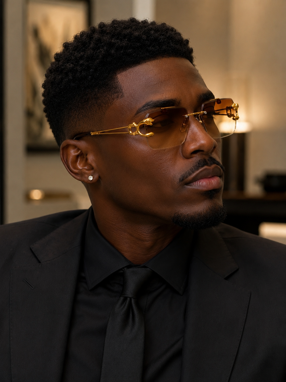 Nazora Ember™ Luxury Rimless Brown Gradient Sunglasses
