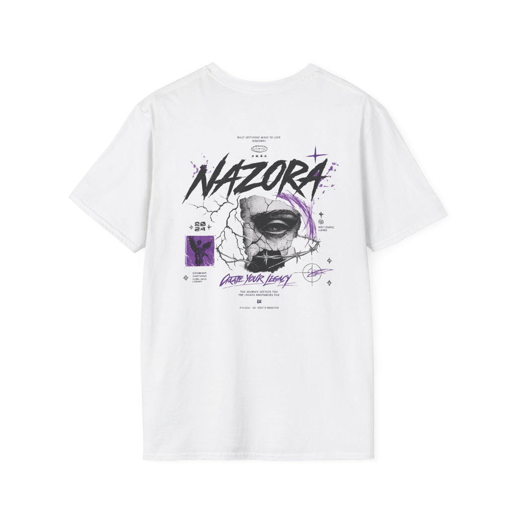 Nazora Graphic T‑Shirt — Edgy Urban Streetwear Tee with Gothic Script
