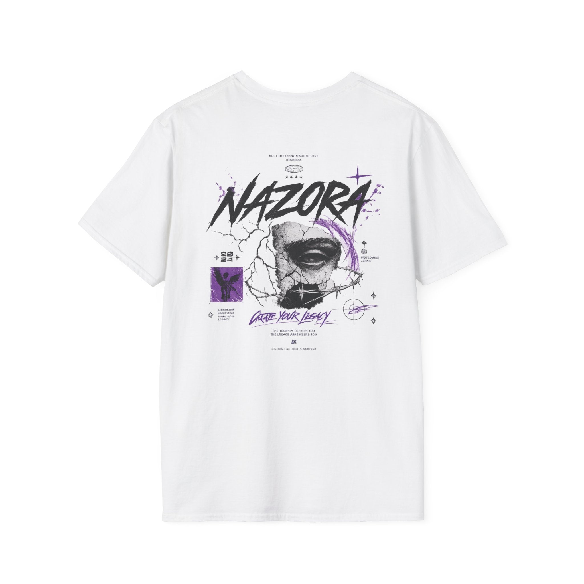 Nazora Graphic T‑Shirt — Edgy Urban Streetwear Tee with Gothic Script