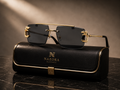Nazora Phantom™ Luxury Rimless Black Sunglasses