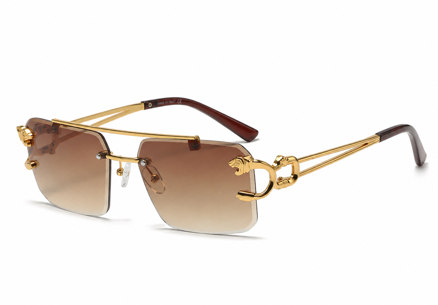 Nazora Ember™ Luxury Rimless Brown Gradient Sunglasses