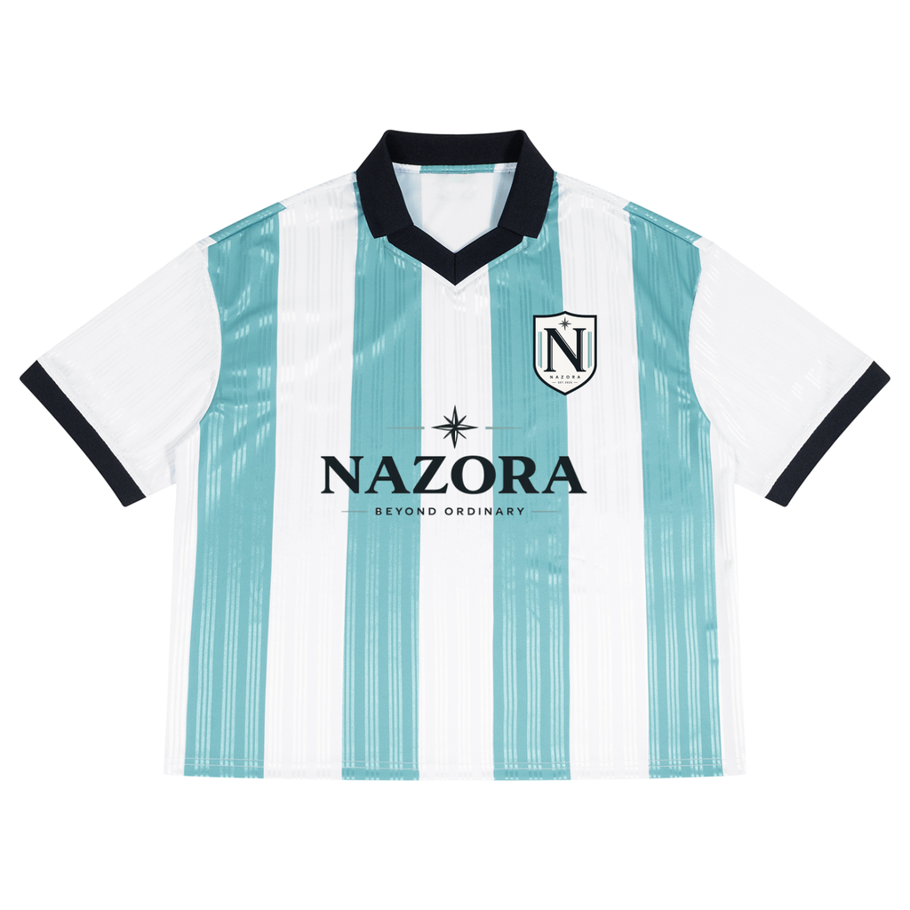 Unisex Boxy Striped Collared Soccer Jersey