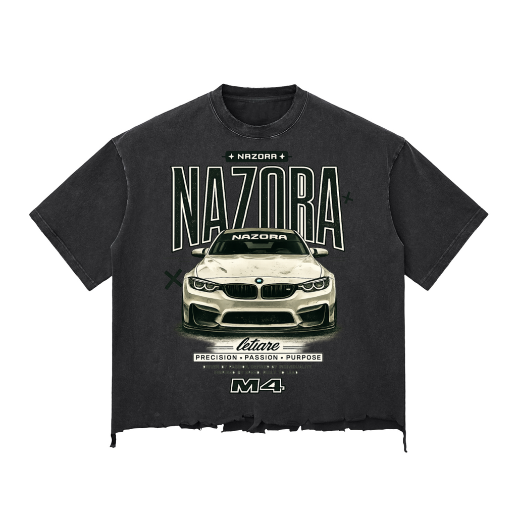 Nazora M4 Comp Snow Wash Raw-Hem Boxy T-shirt