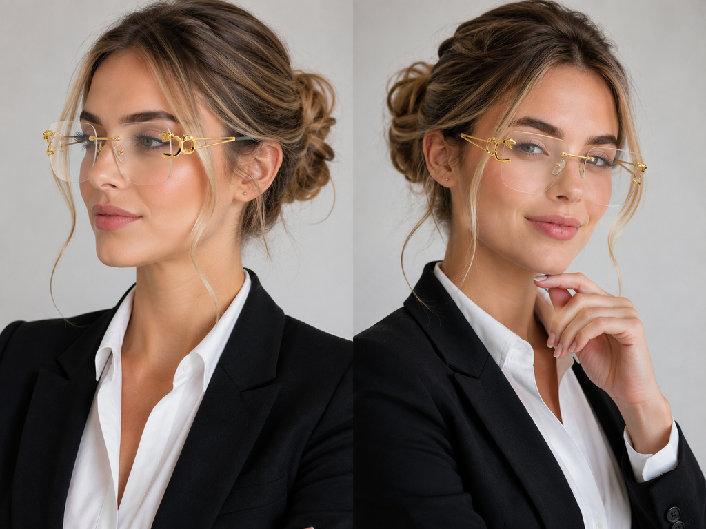 Nazora Clarity™ Luxury Rimless Clear Glasses