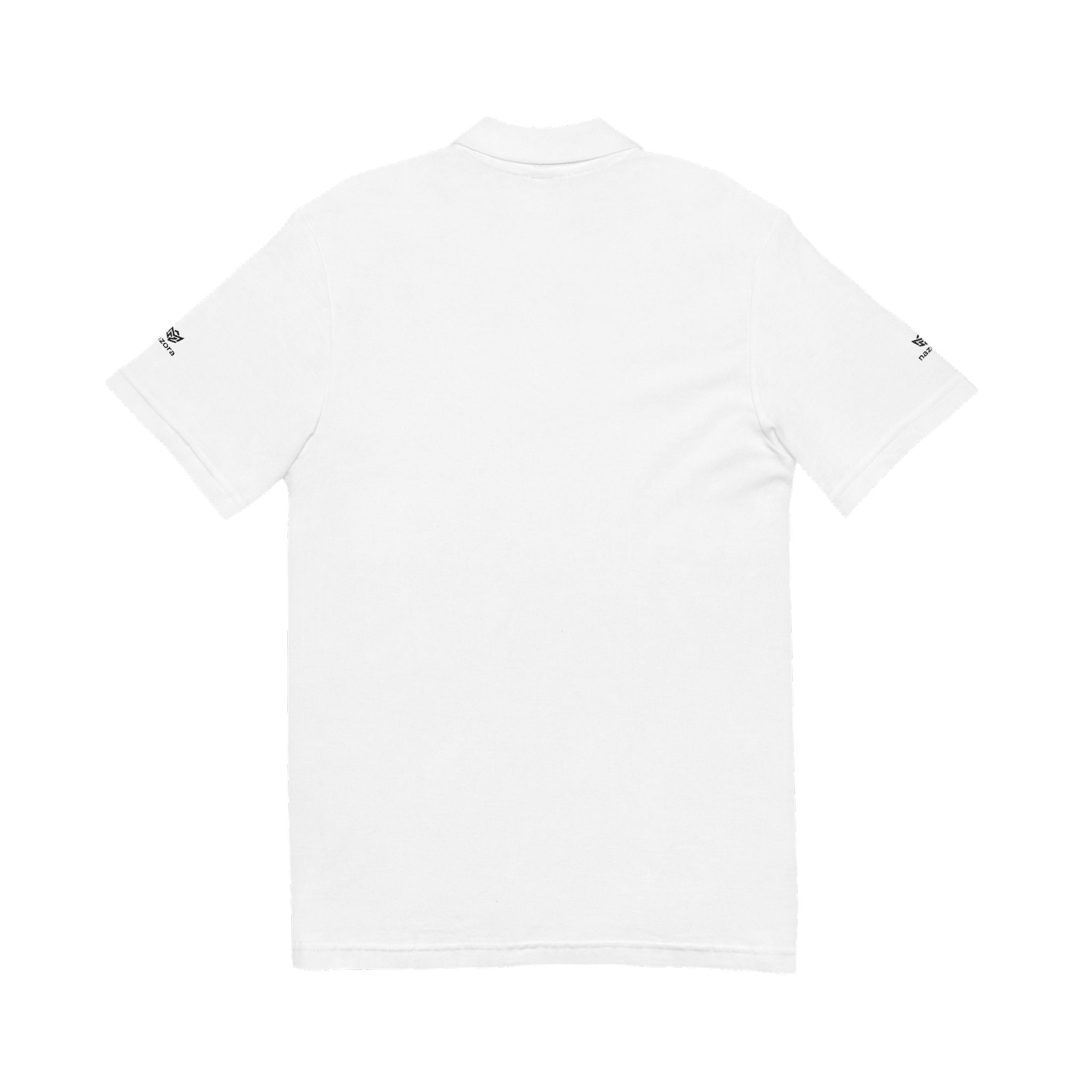 Embroidered Fox Logo Polo Shirt — Classic White Pique