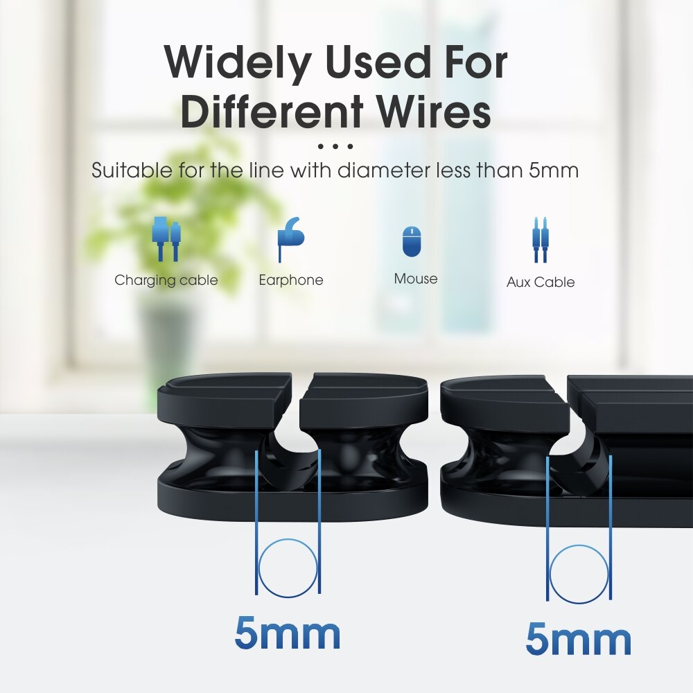 Vothoon Cross Cable Organizer Clip Silicone USB Cable Winder Flexible Cable Management Clips Cable Holder For Headphone Earphone