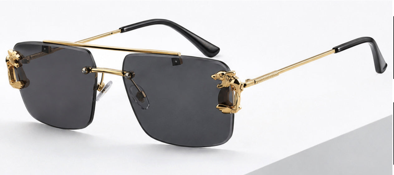 Nazora Phantom™ Luxury Rimless Black Sunglasses