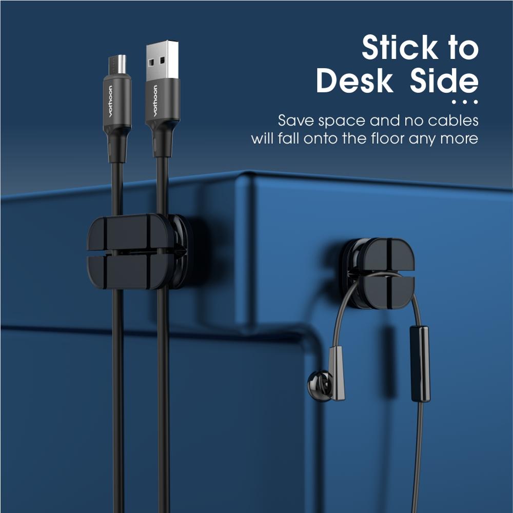 Vothoon Cross Cable Organizer Clip Silicone USB Cable Winder Flexible Cable Management Clips Cable Holder For Headphone Earphone