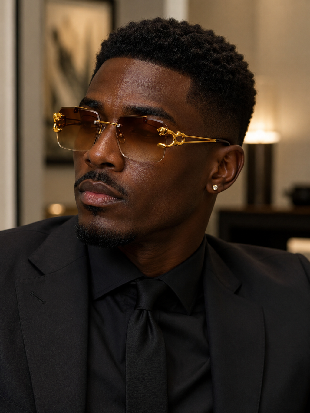 Nazora Ember™ Luxury Rimless Brown Gradient Sunglasses