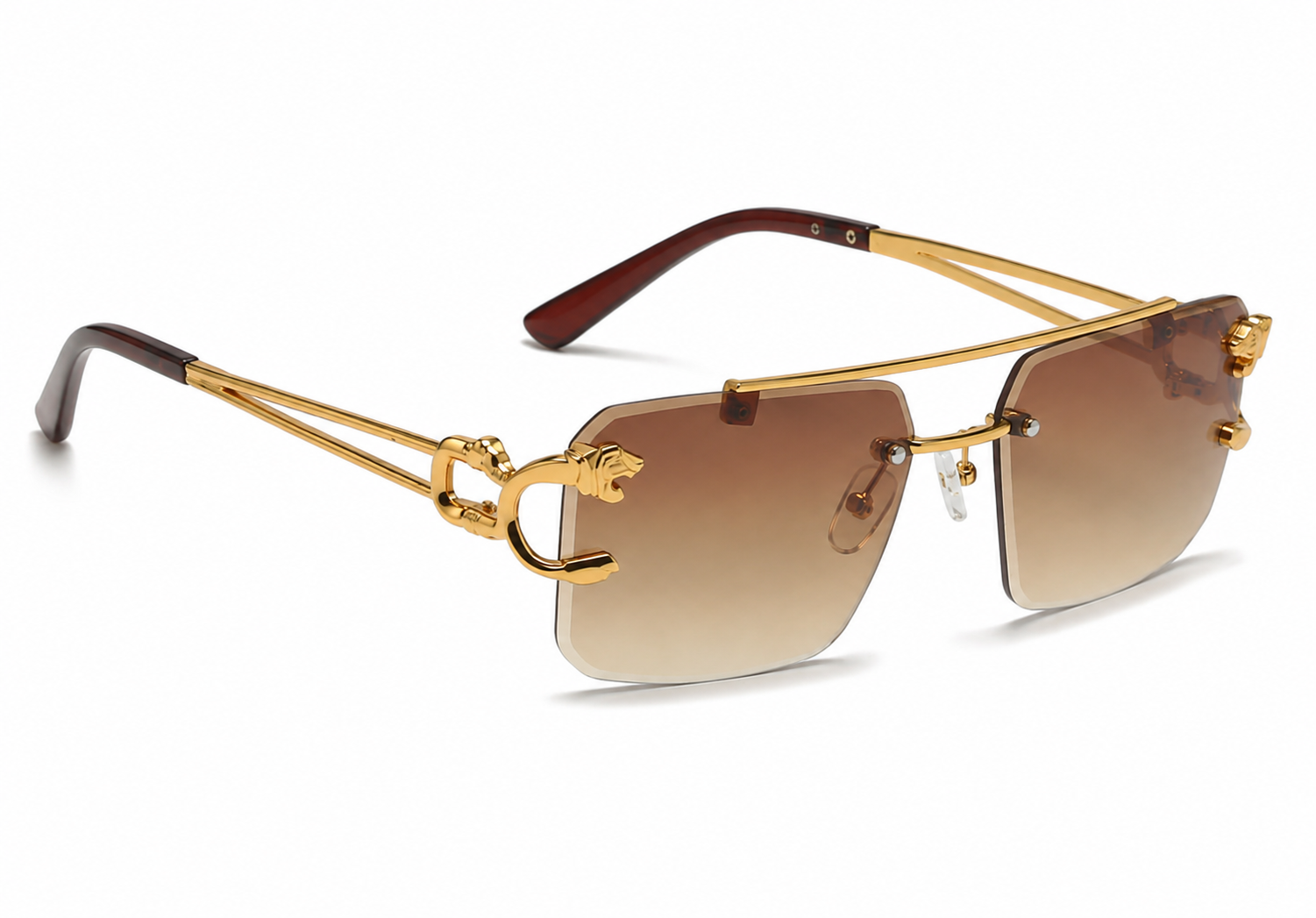 Nazora Ember™ Luxury Rimless Brown Gradient Sunglasses