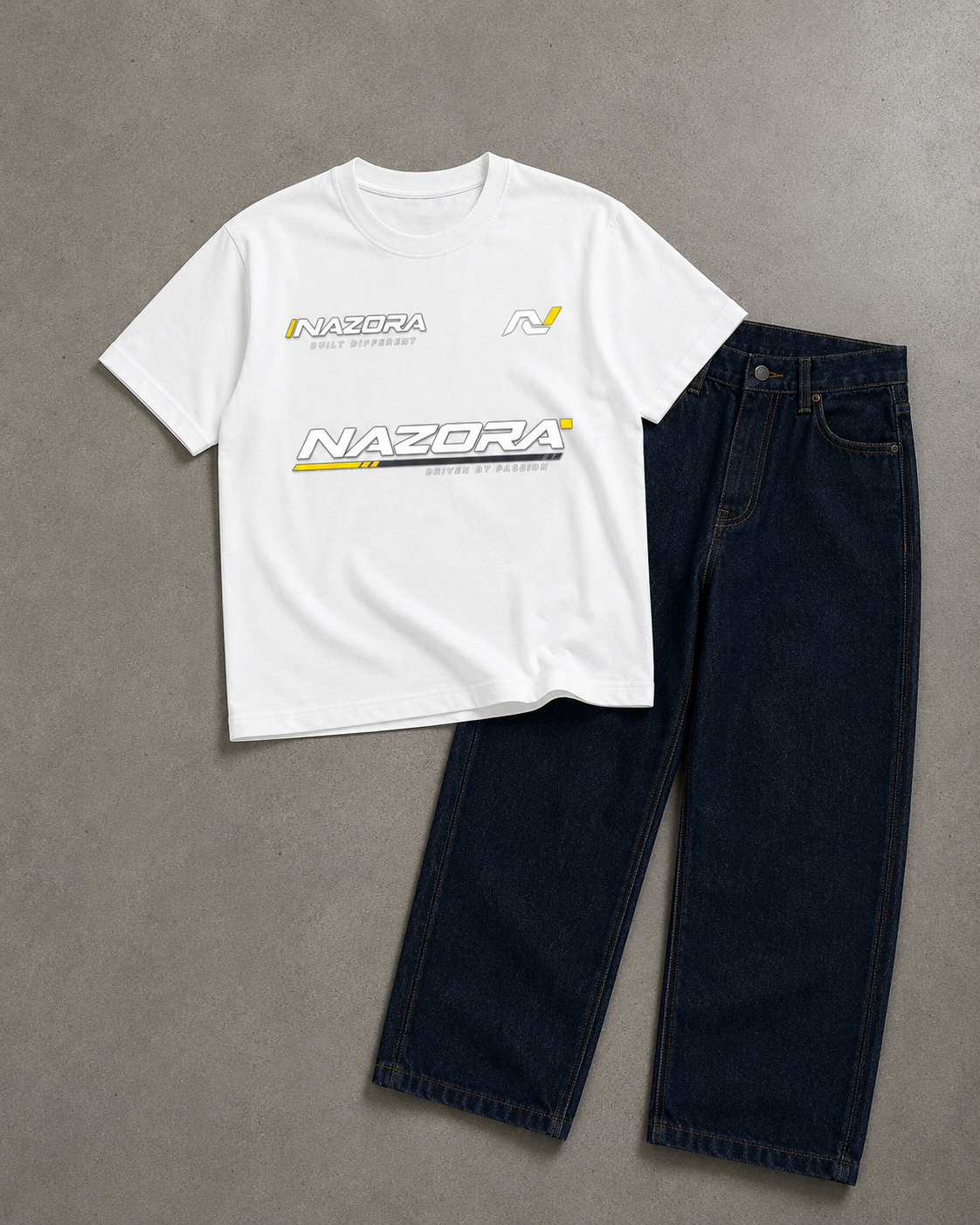 Nazora Urban Drift Red Graphic Tee & Premium Baggy Jeans Outfit