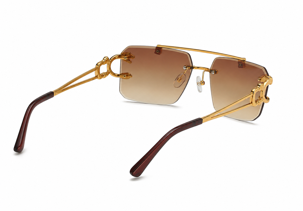 Nazora Ember™ Luxury Rimless Brown Gradient Sunglasses