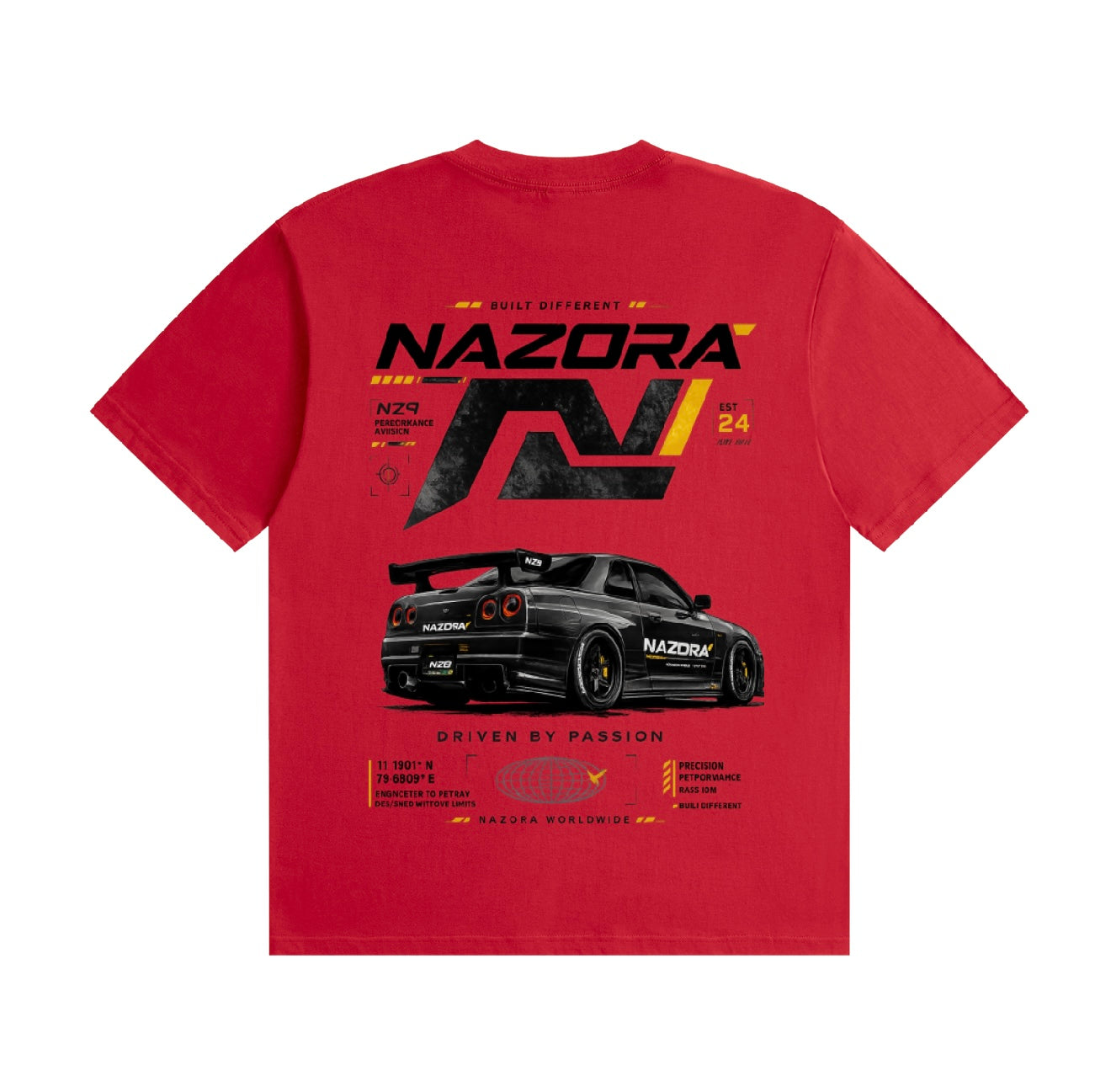 Nazora Urban Drift Red Graphic Tee & Premium Baggy Jeans Outfit