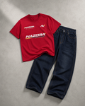 Nazora Urban Drift Red Graphic Tee & Premium Baggy Jeans Outfit