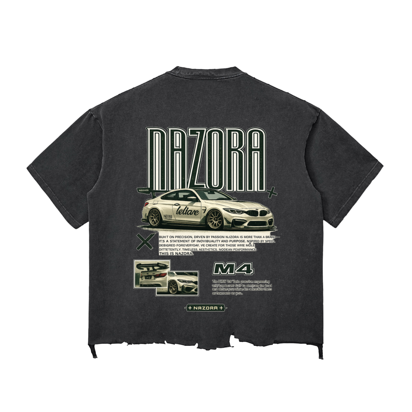 Nazora M4 Comp Snow Wash Raw-Hem Boxy T-shirt